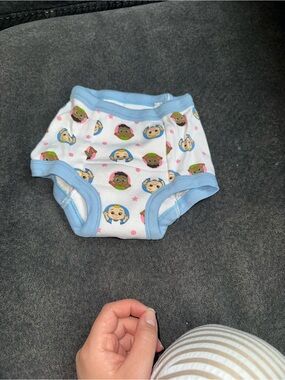 Toddler Training Pants with Blue Trim and Character Faces